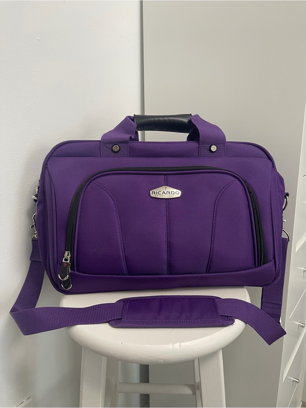 Purple Travel Duffel with Removable Shoulder Strap